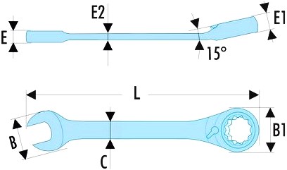 מפתחות רינג פתוח רצ'ט מקצועיים FACOM 467.J7PB